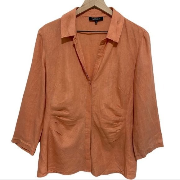 Lafayette 148 New York Linen Blouse Size 12 - Picture 1 of 7